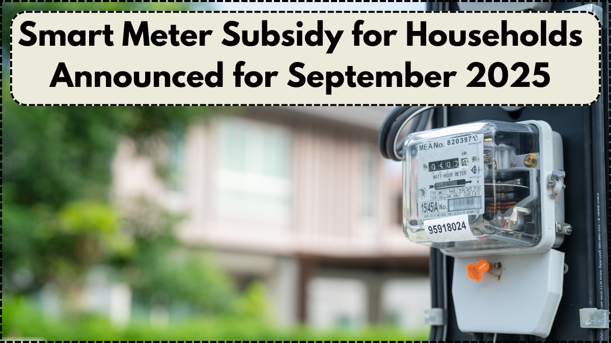 Smart Meter Subsidy for Households Announced for September 2025