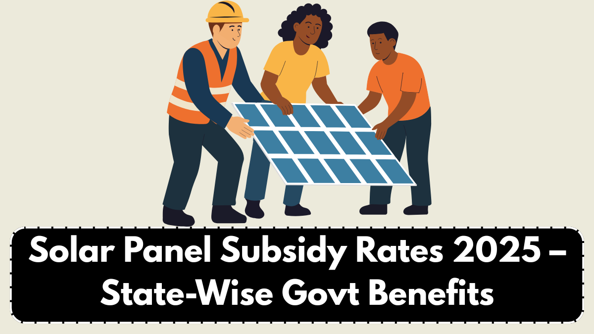 Solar Panel Subsidy Rates 2025 – State-Wise Govt Benefits