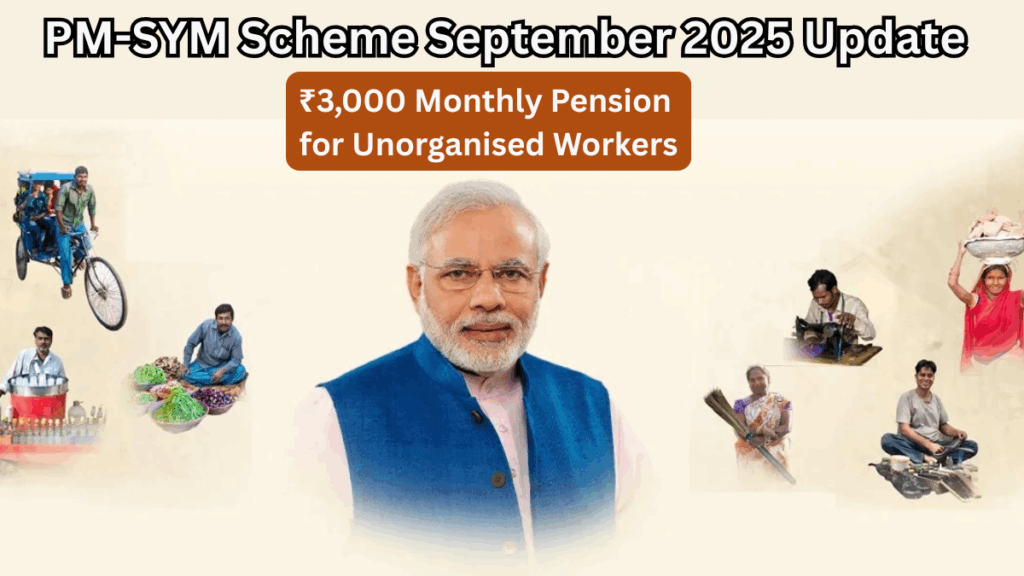 ₹3,000 Monthly Pension for Unorganised Workers – PM-SYM Scheme September 2025 Update